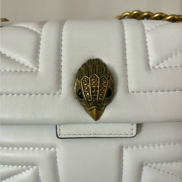 Kurt Geiger London Kensington White Union Jack Leather Crossbody Bag (Large) - Picture 2 of 10